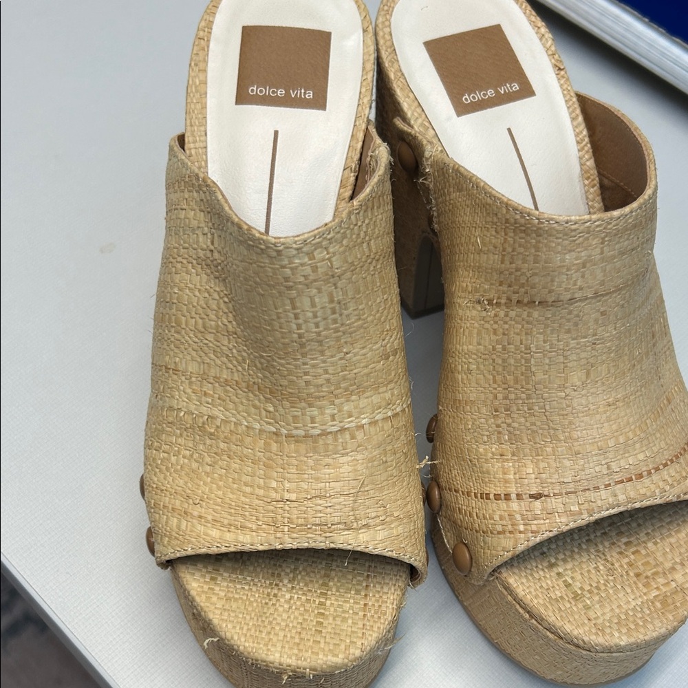 Dolce Vita Natural Woven Mules